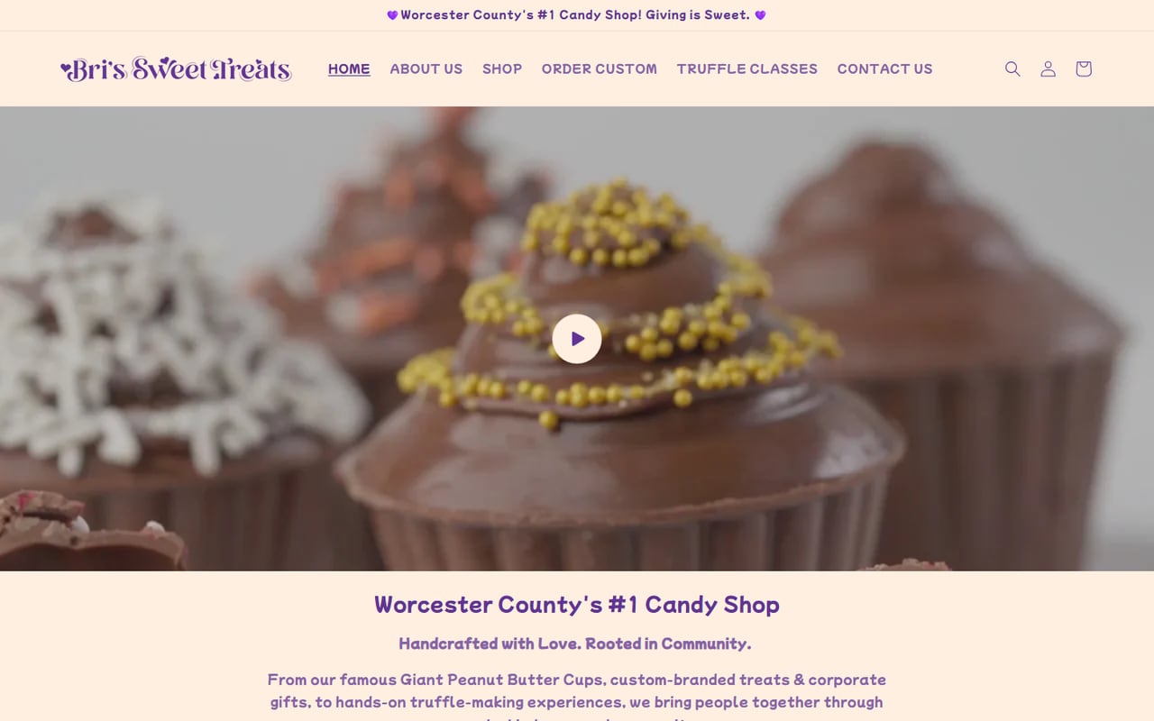 Bri's Sweet Treats website